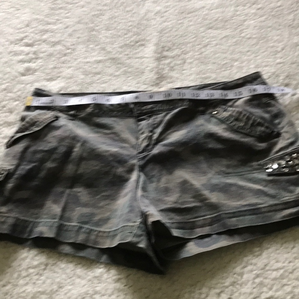 Camo bling jean shorts